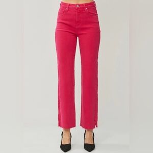 High Rise Pink Jeans